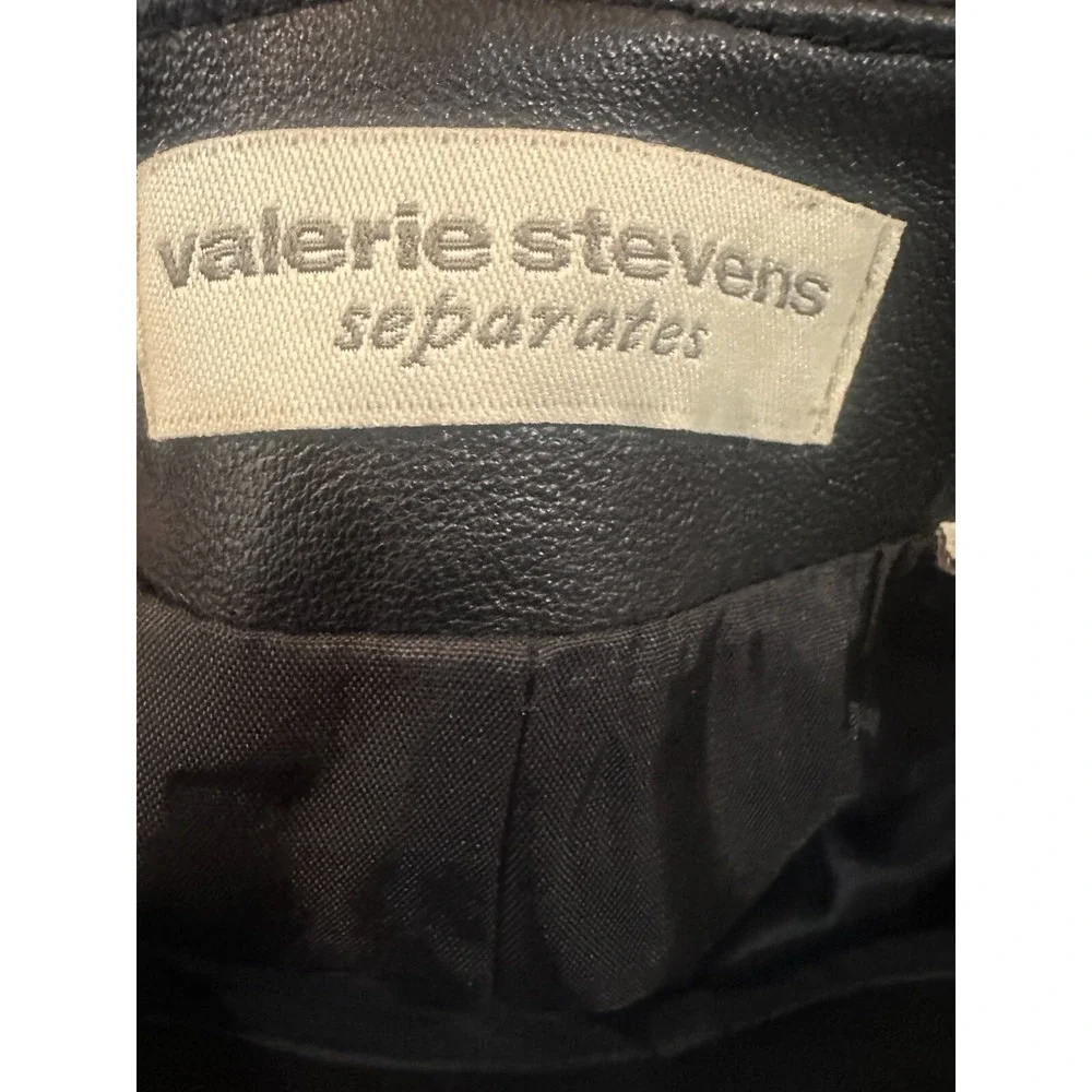 Valerie Stevens Separates 100% Leather Skirt Soft Black Pencil 90's Y2K Size 8 - Picture 6 of 15